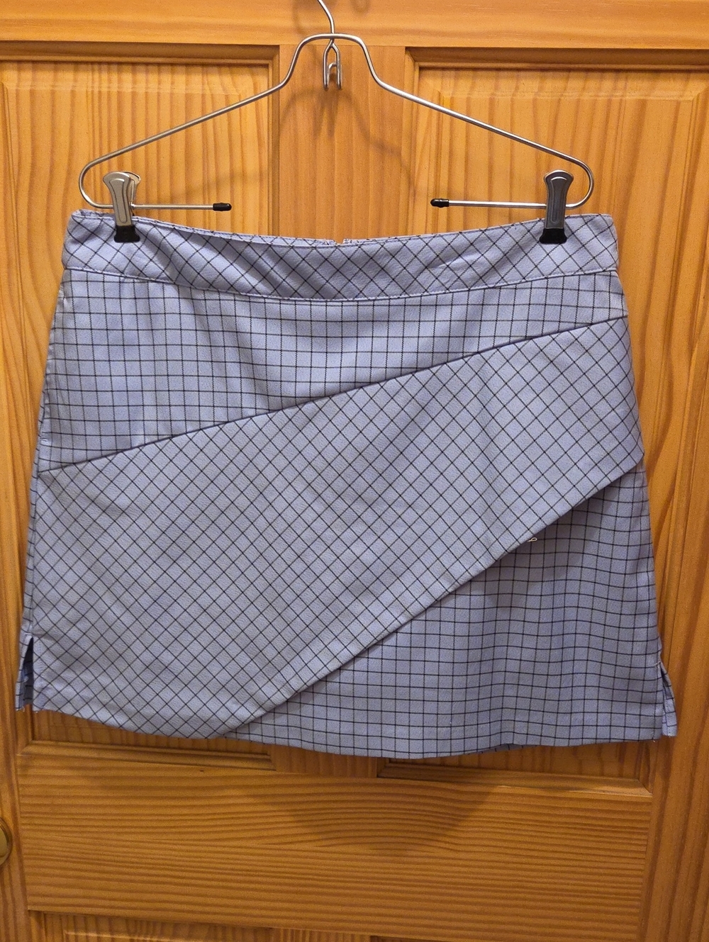 Lady Hagen Lavender/Black Plaid Asymmetric Mini Skort